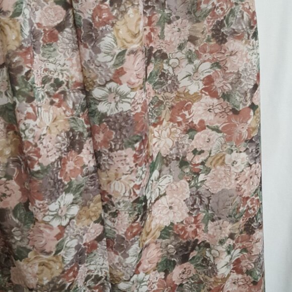 Eddys Vintage Womens Dress S Brown Floral Romantic Cottage Core Midi USA Tie Bel - Picture 7 of 7